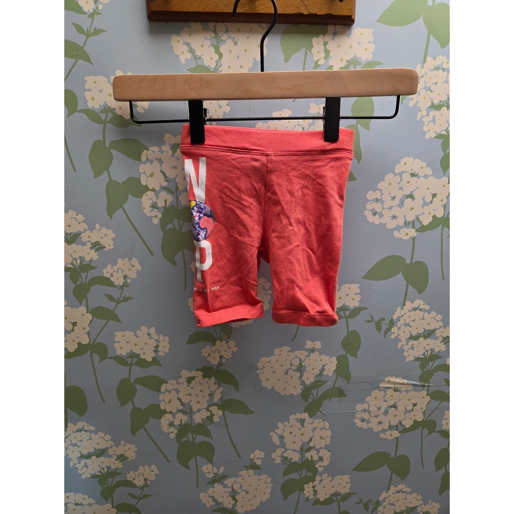 World of Pop W.O.P. Kids Coral Pink Logo Globe Bike Shorts Size 2Y 86cm